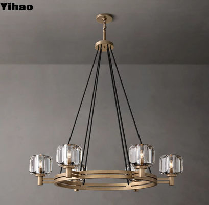 kopen Messing glas op maat gemaakte kroonluchter Demaret Vintage ronde kroonluchter 36' online vervaardiging