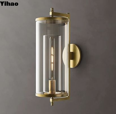 kopen Innerlijke cilindrische schaduw K9 Glas Decoratieve wand Sconces Brons Afwerking online vervaardiging