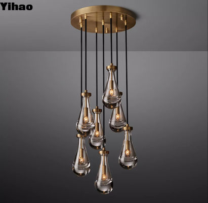 kopen Nickel RH kroonluchter K9 Crystal Rain Round Kroonluchter 18' online vervaardiging