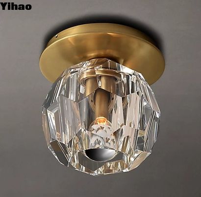 kopen Gelakt, gebrand, geborsteld messing en glas, vloeiend plafondlampje 110-120V online vervaardiging
