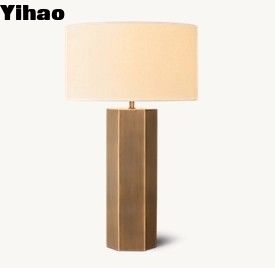 kopen Solid Brass Base LED Bedside Table Lamps Voor Slaapkamer Dimmer Schakelaar Aan Steek online vervaardiging