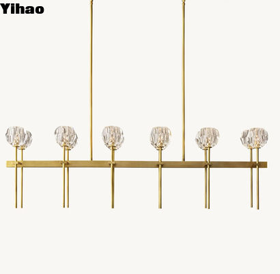 kopen Aanpasbare 110-240V Boule Cristal Double Linear Chandelier 60' online vervaardiging