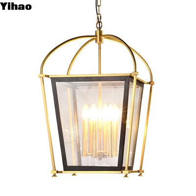 kopen Yihao Custom Simple Creative Design Brass Cage Lantern LED hangende hanglamp met 3 jaar garantie voor keukeneiland online vervaardiging