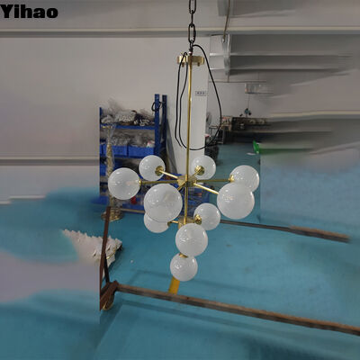 kopen Yihao Moderne Luxe Hand Geblazen Glas Kroonluchter Met Messing Lichaam En E12 Lamp Basis Voor Woonkamer En Slaapkamer online vervaardiging