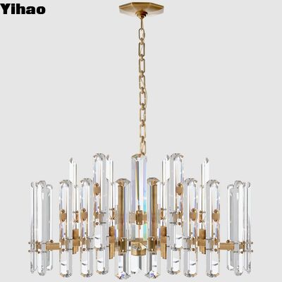 kopen Messing lichaam kristal schaduw hanger licht met 50000 uur levensduur voor luxe huis en hotel decor online vervaardiging