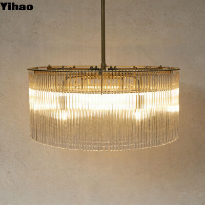 kopen Vier lagen antieke koperen kroonluchter met kristalglas LED hanglamp voor eetkamer met hoog plafond online vervaardiging