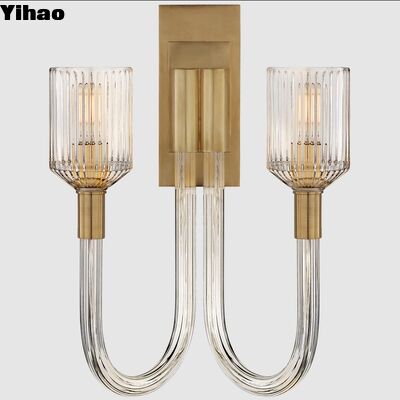 kopen Moderne koperen wandlamp met 2700K warm wit licht en glazen schaduw voor woonkamer en slaapkamer online vervaardiging