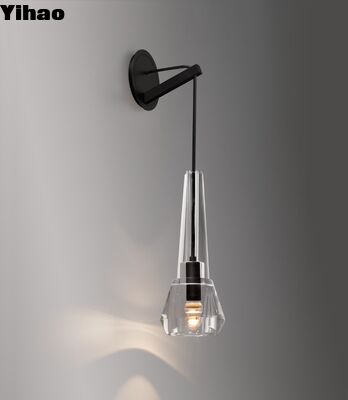 kopen Verstelbare hoogte Messing LED wandlamp Moderne ovale glazen sconce voor woonkamer online vervaardiging
