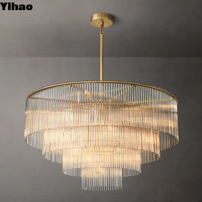 Koperglas kristal kroonluchter plafond licht Amadeo ronde kroonluchter 40'