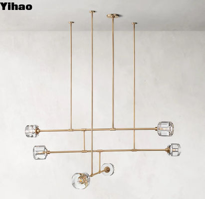 12'L Messing Slaapkamer Multi Arm Plafond Licht Ondersteuning OEM ODM
