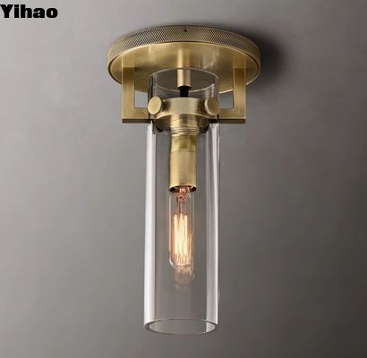 Hardwired Brass Flush Mount Luxury Ceiling Lights met gelakt gebrand messing frame