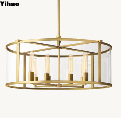 Messingglas Contemporary LED Foyer Chandelier Verlichting Met 60 Watt Lamp