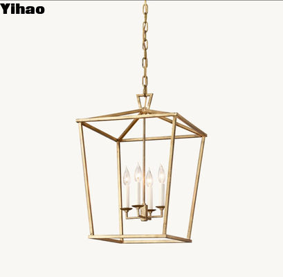 Verduisterbare cilindervorm metalen 19e C Engels openwerk hanglamp