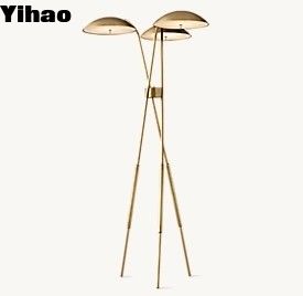 Hardwired Contemporary vloerlampen gelakt gebrand messing marmeren vloerlamp