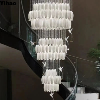 Crystal Glass Luxury Staircase Chandelier Verlichtingsoplossing