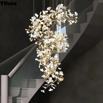 Plafond gemonteerde moderne trap Gingko kandelaar OEM
