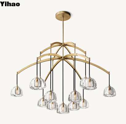Gepolijste Messingkristallen Contemporary Ceiling Chandeliers Hardwired