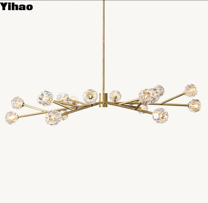 Nickel kristal messing plafond kandelaar Hardwired installatie