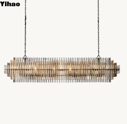 Messing glas hangend zwart LED foyer kandelaar chroom afwerking 60 watt