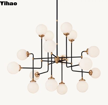 Nickel Finish Classic Brass Chandelier met E27 gloeilamp compatibiliteit en elegant ontwerp