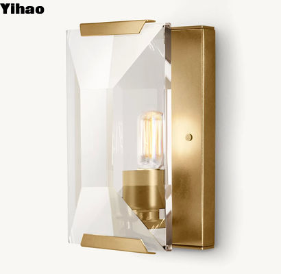 Diamant gesneden messing kristal slaapkamer wandlamp Harlow Crystal Sconce