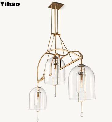 50.8 kg Fulcrum lineaire Messing kristal kroonluchter met decoratie en aanpasbare kleur