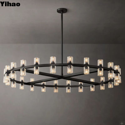 Warm hangend glas K5 kristal kroonluchter voor slaapkamer villa woonkamer afmeting D 120cm