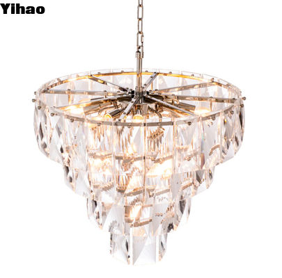 Multi Tier Contemporary Crystal LED kandelaar Ronde ijzer voor woonkamer slaapkamer hotel