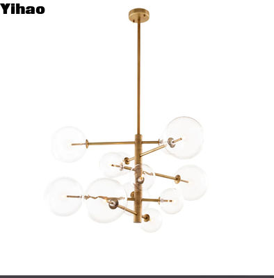 Moderne luxe glazen kroonluchter doorzichtige decoratieve binnenplafond LED Moderne kroonluchter