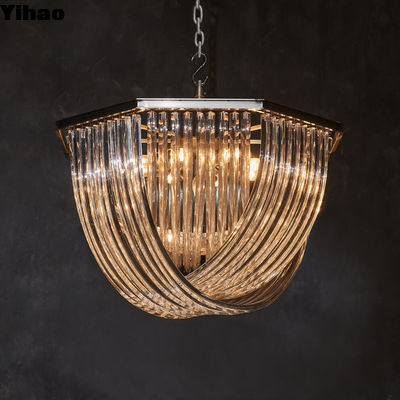 Kruisglas hanger kristal plafond berg kandelaar met messing afwerking