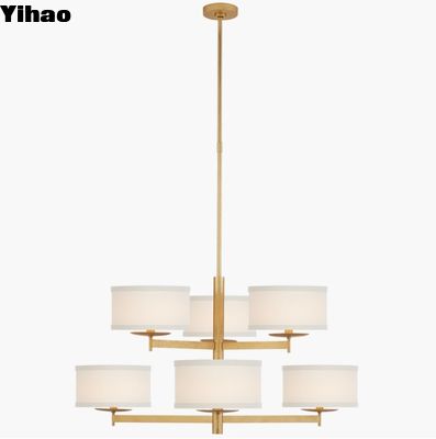 KS 5070 Walker Medium Two Tier Chandelier Gild / Verbrand zilveren blad met 10 