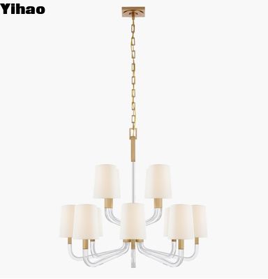 CHC 5903 Reagan Medium Two Tier Chandelier Gepolijst nikkel / antiek gebrand messing kristal kandelaar
