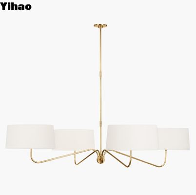 TOB 5350 Canto Grande Four Arm Chandelier Gepolijst nikkel / met de hand gesmeerd antiek messing / Brons en messing