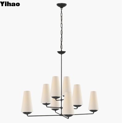 ARN 5205 Fontaine Large Offset Chandelier Gips Wit / Verouderd Iron / Verguld Gips