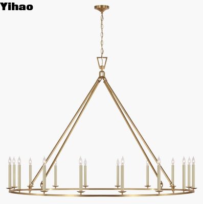 CHC 5276 Darlana Grande Single Ring Chandelier Gepolijst nikkel / Verouderd ijzer / Verguld ijzer / Antiek gebombardeerd messing