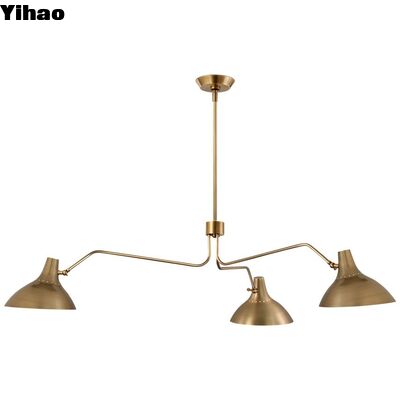 YH Industrial Vintage Koper Messing Kristal Kroonluchter met Warm Wit 3500K LED Licht en Verstelbare Hoogte voor Keuken Woonkamer