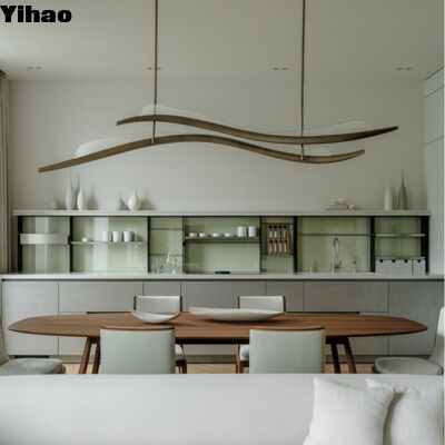 Messing lichaam kristal schaduw kandelaar met 3500K Warm White LED hanglamp voor hoog plafond eetkamer