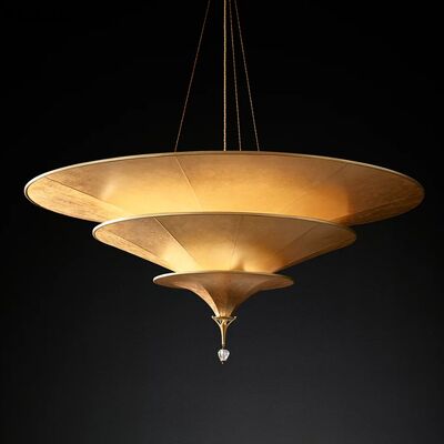 Op maat gemaakte LED-koperen hanger lichtkroonluchter met dimbaar vintage ontwerp voor hoog plafond