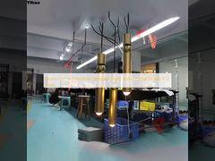 Industriële hanglamp met messing frame en kristallen kap, E12 fitting